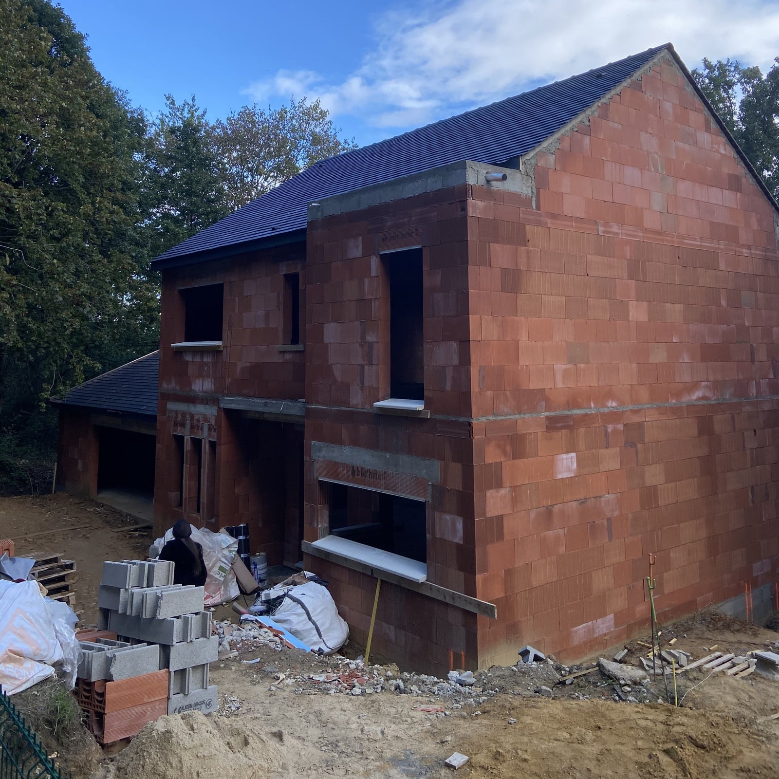 Construction de la façade de la maison
