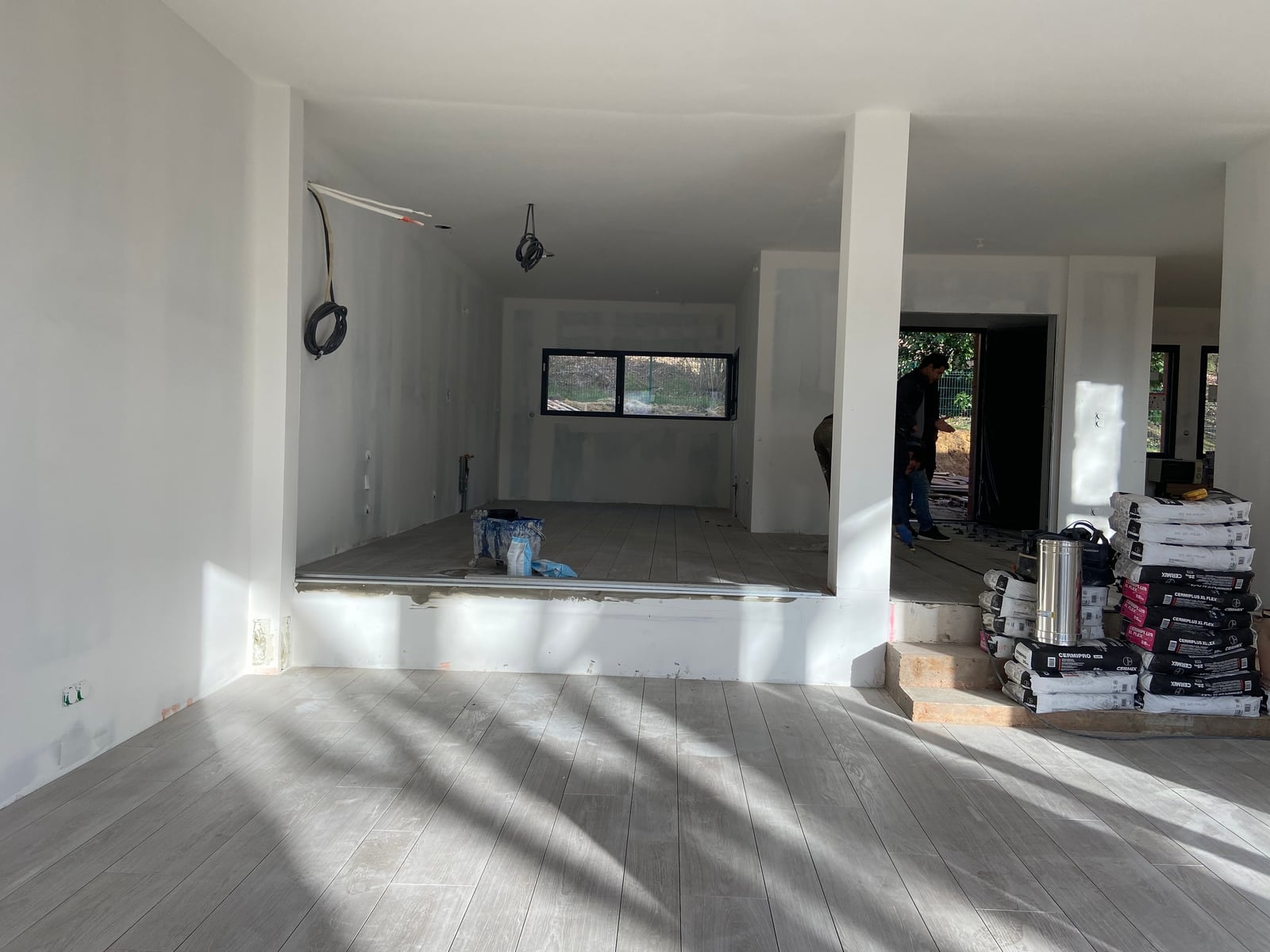 Intérieur de la maison en construction